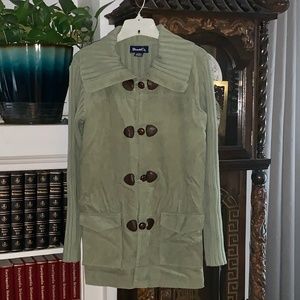 New Women’s Corduroy & Knit Denim & Co Midi Button Down Cardigan Sweater